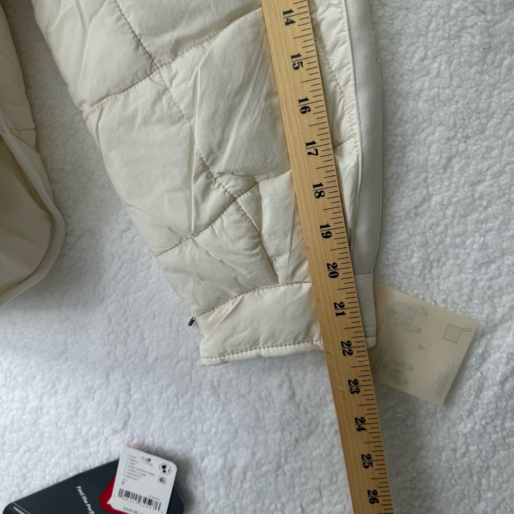 Free People x Hatch Multicolored Ivory Chevron Combo Maternity Puffer Jacket S - Picture 10 of 16